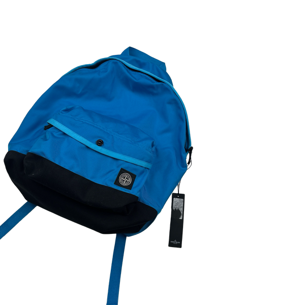 Stone Island Blue Spellout Compass Backpack