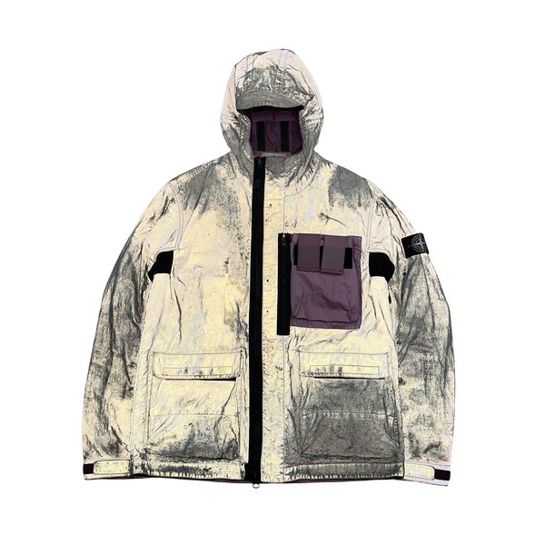 Stone Island 2017 Pink Garment Dyed Plated Reflective Mussola Jacket - Large