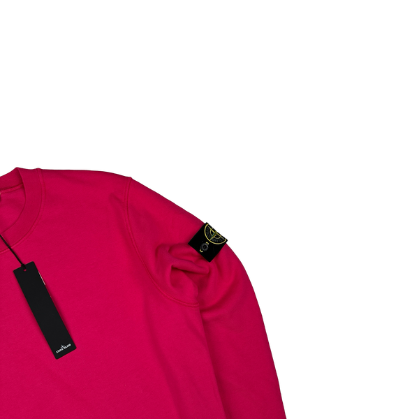 Stone Island 2022 Pink Cotton Crewneck Sweatshirt - Large