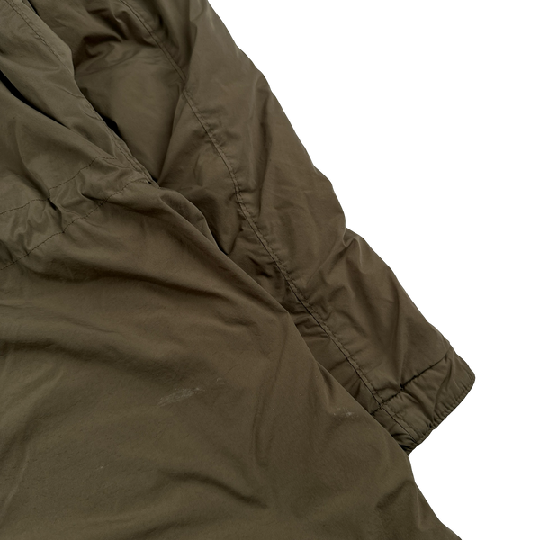 CP Company Brown Nycra Quilted Fishtail Parka Jacket - Medium