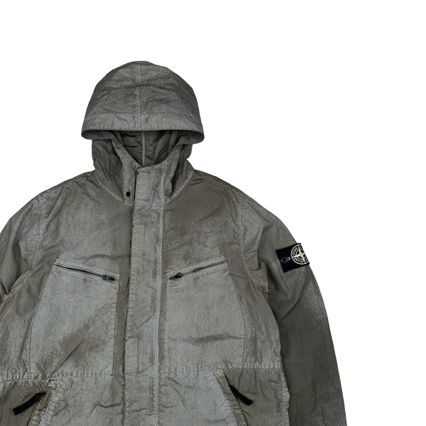 Stone Island 2016 Grey Pixel Reflective Hooded Jacket - Medium