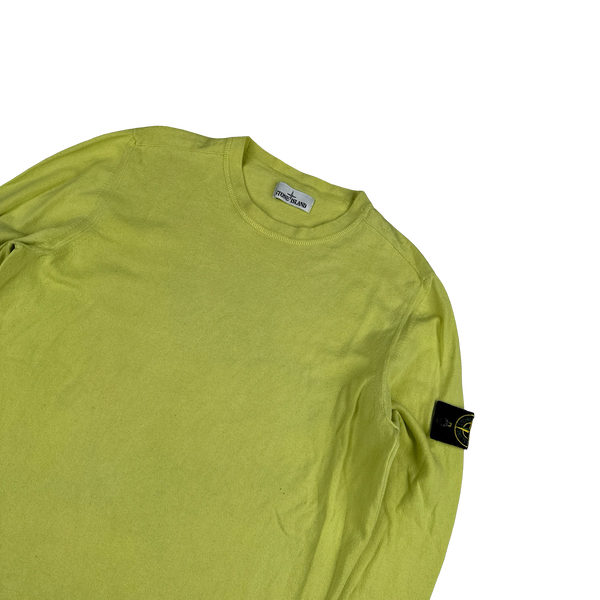 Stone Island 2020 Yellow Soft Cotton Knit Crewneck - Large