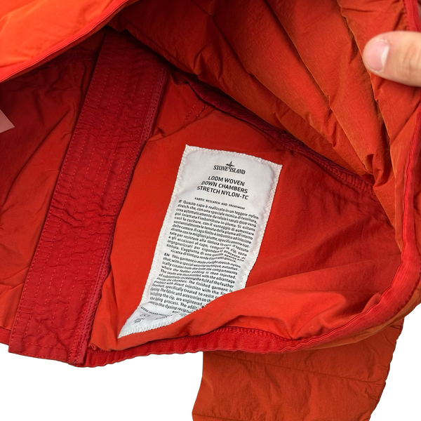 Stone Island 2019 Red Loom Woven Down Chambers Jacket - Medium