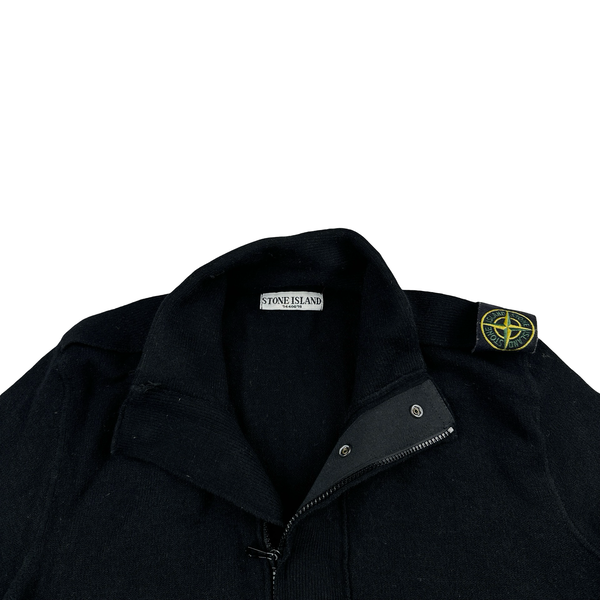 Stone Island 2008 Black Shoulder Badge Wool High Neck Pullover Jumper - XL