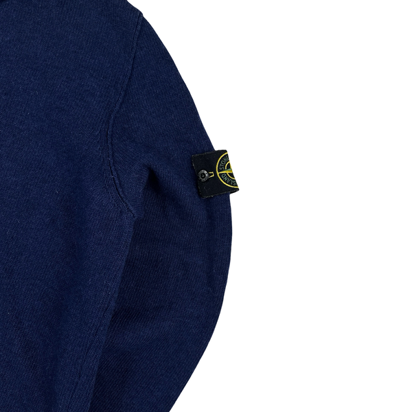 Stone Island Blue Thick Knitted Pullover Jumper - 3XL