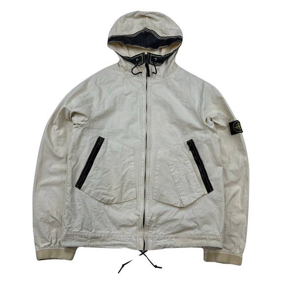 Stone Island 2006 Laminated Cotton Hooded Jacket - Large