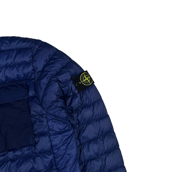 Stone Island 2018 Blue Micro Yarn Down Puffer Overshirt - XL