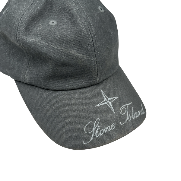 Stone Island X Supreme 2023 Reflective Denim Spellout Cap