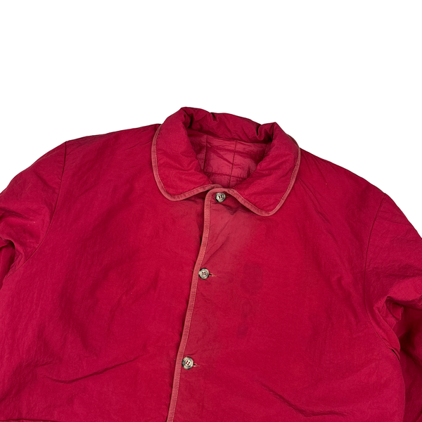 CP Company Vintage 1994 Pink Buttoned Reversable Spellout Badge Quilted Jacket - Large