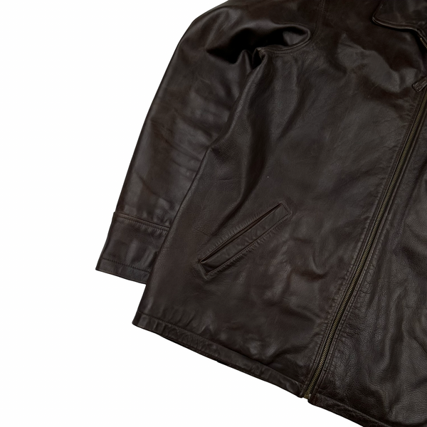 Blue Harbour Brown Heavyweight Leather Jacket - Large