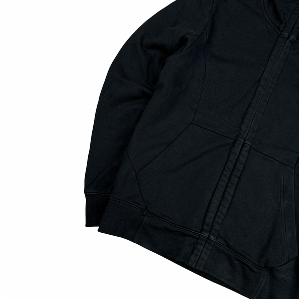 CP Company Black Cotton Goggle Hoodie - Small