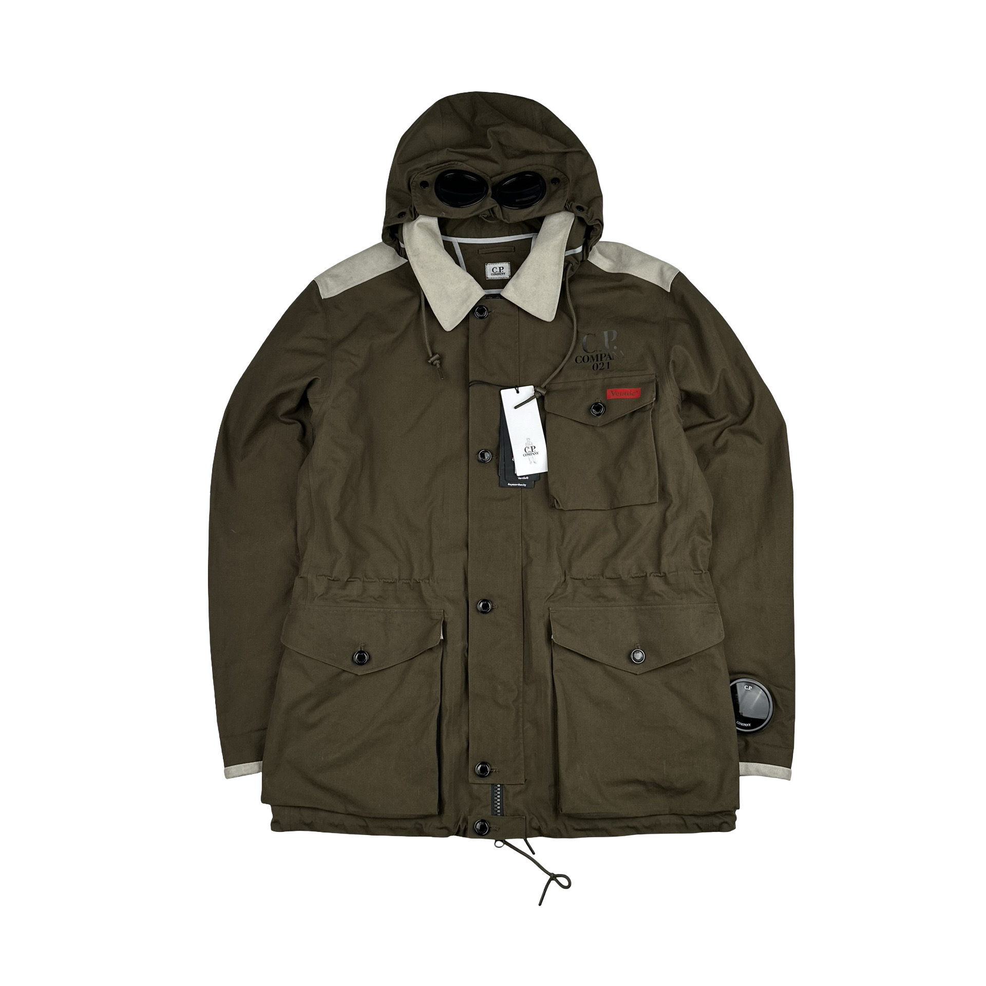 kan-d la mille goggle jacket CP Company Khaki Ventile La Mille Goggle Jacket
