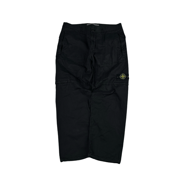 Stone Island 2023 RE Black Cotton Cargo Trousers - 36"