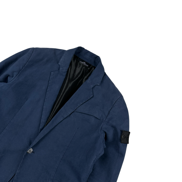 Stone Island 2014 Shadow Project Blue Mesh Lined Thick Cotton Blazer - Medium