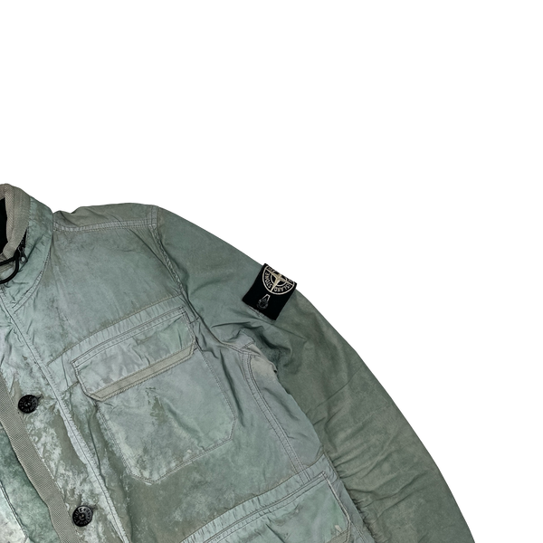 Stone Island 2012 Green Liquid Reflective Field Jacket - Medium