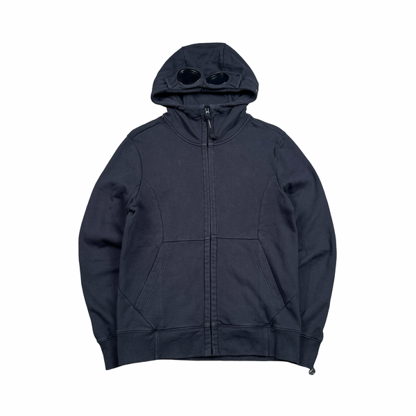 CP Company Navy Cotton Goggle Hoodie - Medium