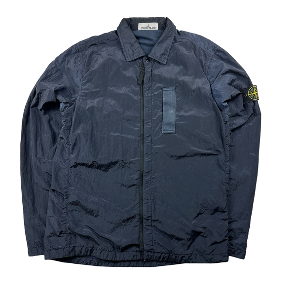 Stone Island 2017 Navy Nylon Metal Shimmer Overshirt - Medium