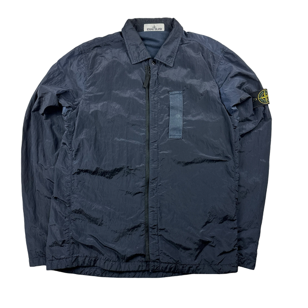 Stone Island 2017 Navy Nylon Metal Shimmer Overshirt - Medium