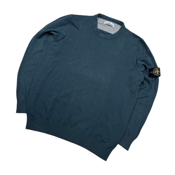Stone Island Petrol Blue Knit Crewneck Sweatshirt XXL