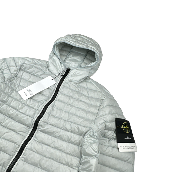 Stone Island 2022 Grey Loom Woven R Nylon Down TC Puffer - Medium