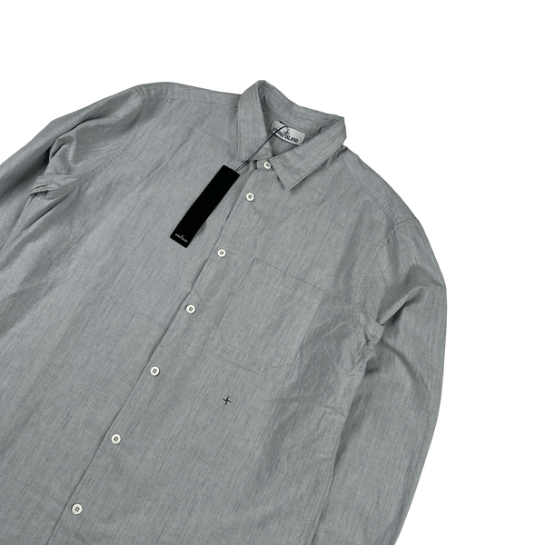Stone Island 2016 Blue Linin Blend Stellina Buttoned Shirt - XXL