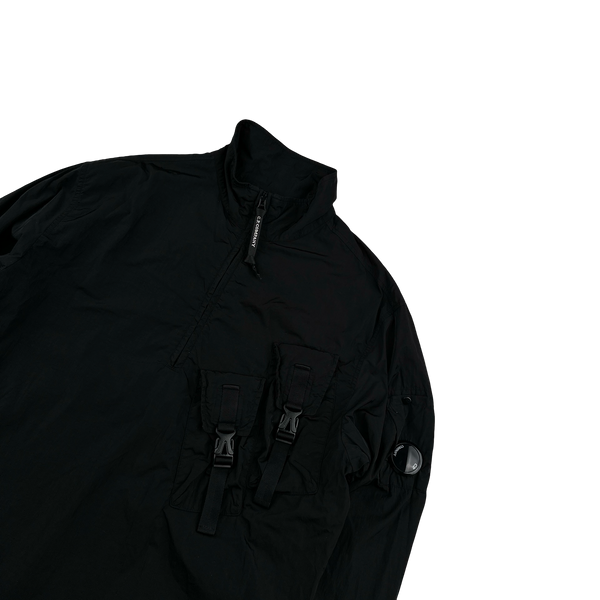 CP Company Black Quarter Zipped Chrome Cargo Pullover - Small