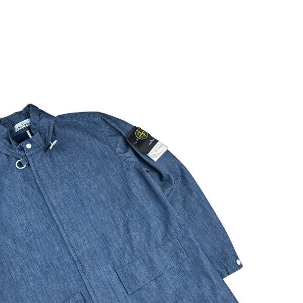 Stone Island 2021 Mac Chambray 3L Trench Coat - Large