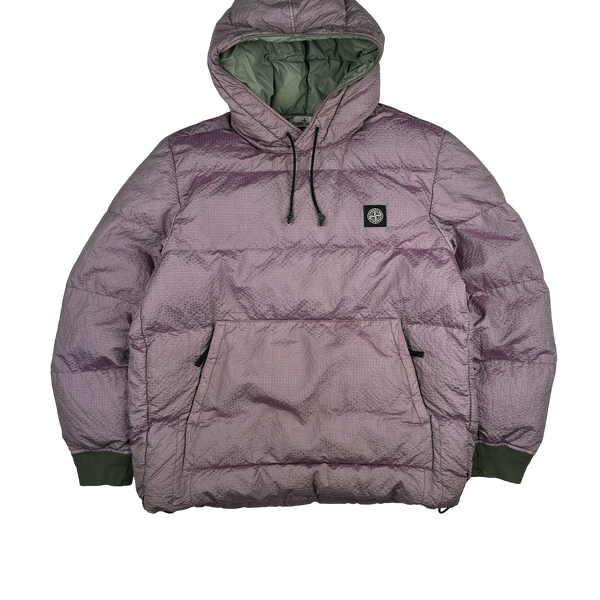Stone Island Purple Green Lined Poly Colour Frame Down TC Jacket - Large