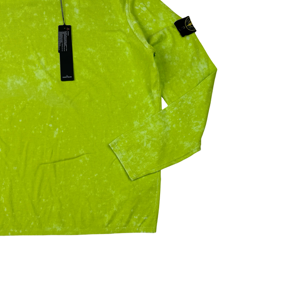 Stone Island 2020 Lime Tie Dye OVD Camo Soft Knit - Large