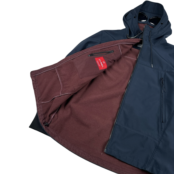 CP Company Navy Hooded Lined Soft Shell Goggle Jacket - 3XL