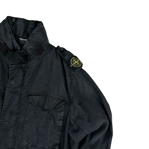 Stone Island 2005 Navy Shoulder Badge Lino Flax Dutch Rope Jacket - Medium