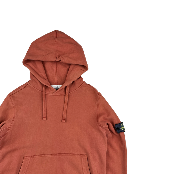 Stone Island Terracotta Cotton Pullover Hoodie - Small