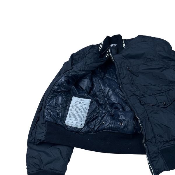 Stone Island 2012 Navy 30th Anni Garment Dyed Nylon Tela Quilted Jacket - Large