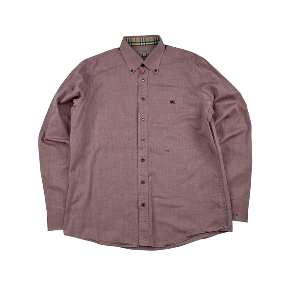 Burberry Pink Button Up Shirt - Large