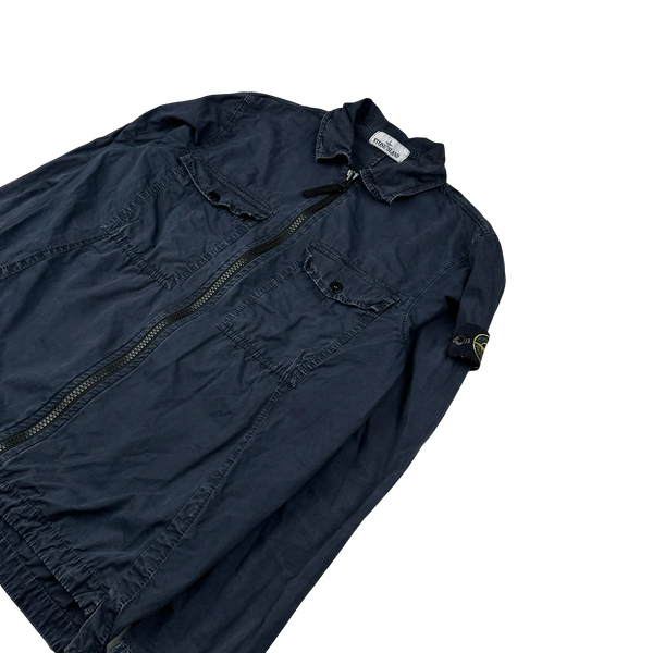 Stone Island 2019 Black Cotton Zipped Overshirt - Small