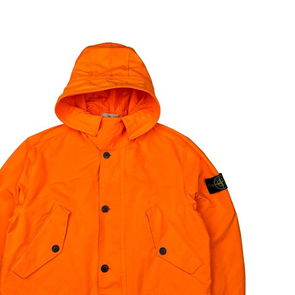 Stone Island 2019 Neon Orange David Fluo Parka Jacket - Large