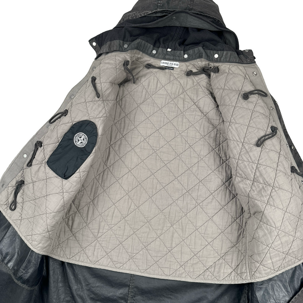 Stone Island Vintage 2003 Lino Flax Dutch Rope Dual Layer Wool Hood Parka Jacket - Medium