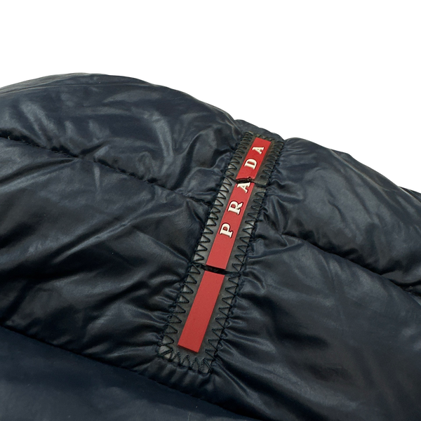 Prada Blue Zipped Puffer Jacket - Medium