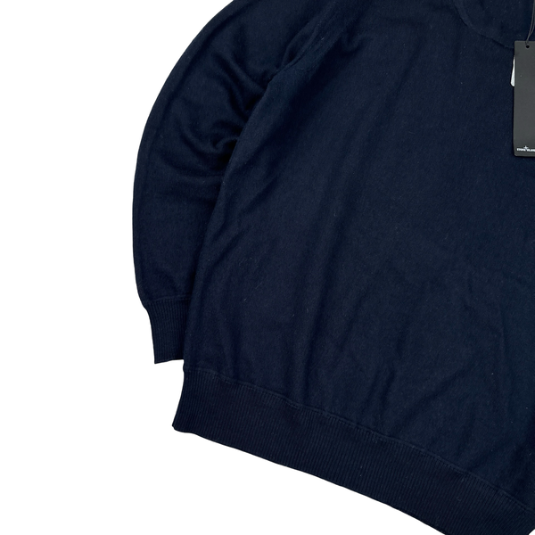 Stone Island 2020 Navy Merino Wool Crewneck Jumper - XL