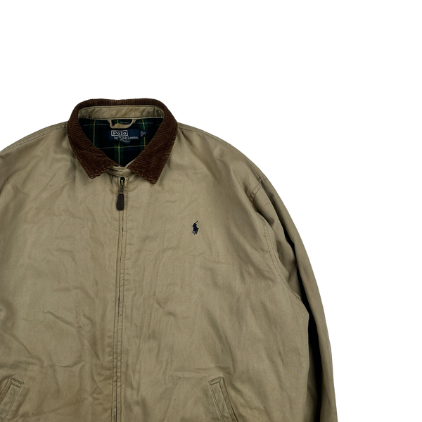 Ralph Lauren Vintage Flannel Lined Beige Harrington Jacket - XL