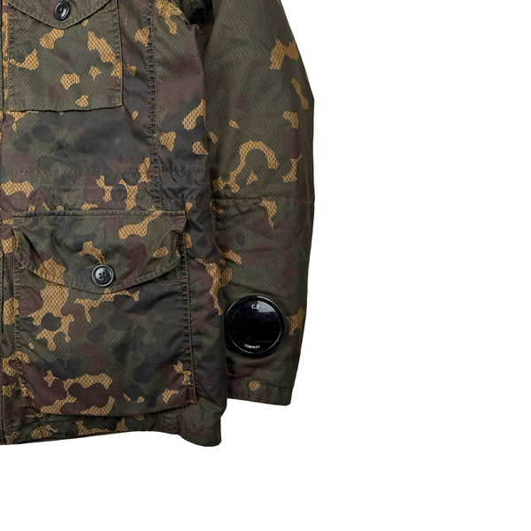 CP Company 50 Fili Down Filled Camouflage La Millie Goggle Jacket - Large