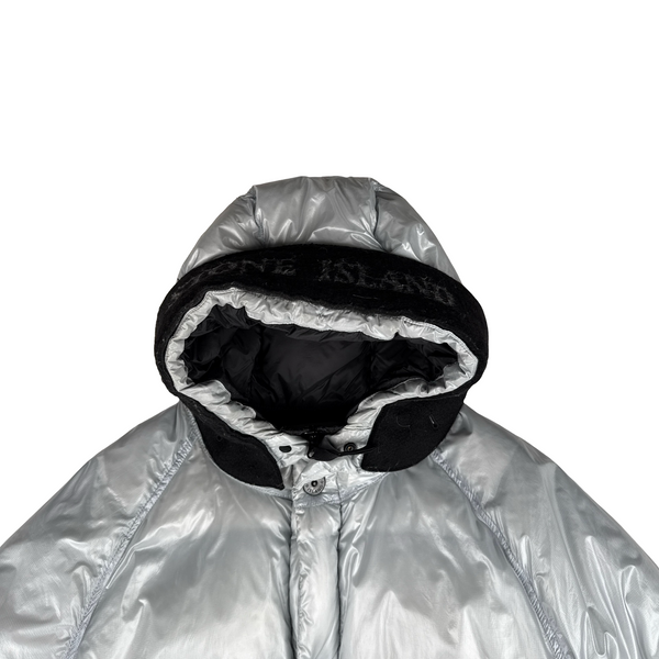 Stone Island 2018 White Pertex Quantum Y Down Long Puffer - Small