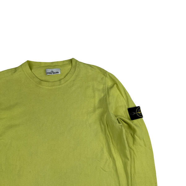 Stone Island 2020 Yellow Soft Cotton Knit Crewneck - Large