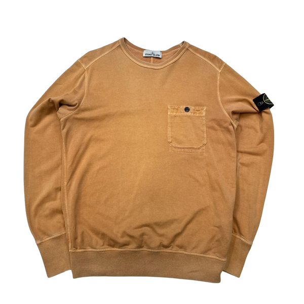 Stone Island 2015 Peach Cotton Crewneck - Large