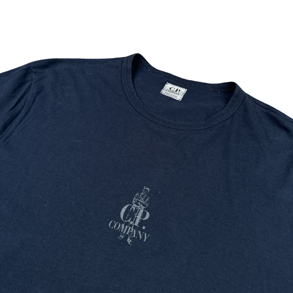 CP Company Navy Cotton Spellout Short Sleeve T Shirt - XL