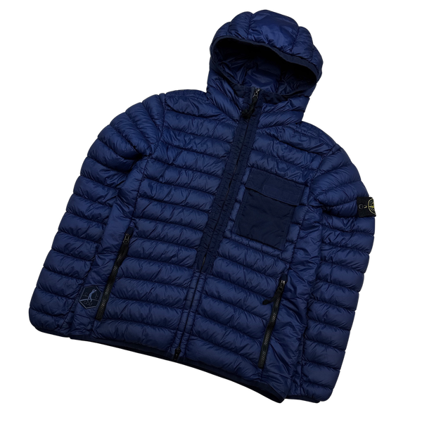 Stone Island 2018 Blue Micro Yarn Down Puffer Jacket Small