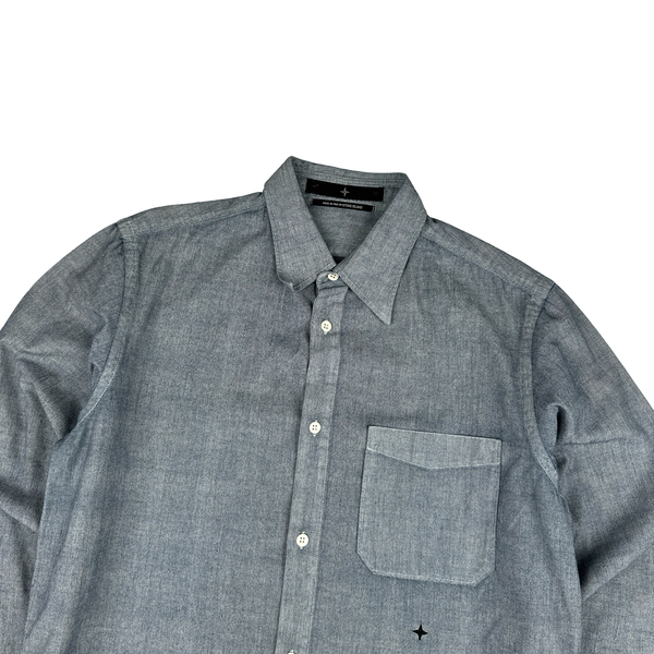Stone Island Vintage 2002 Light Denim Cotton Shirt - Medium