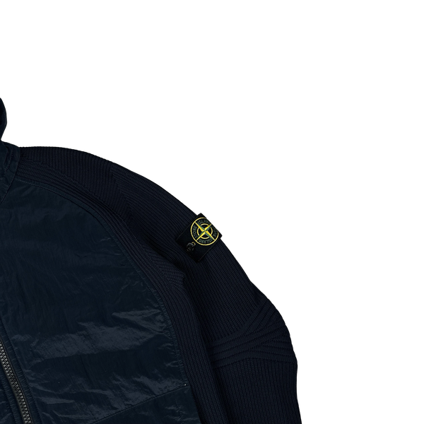 Stone Island 2016 Navy Nylon Metal Knitted Jacket - Medium