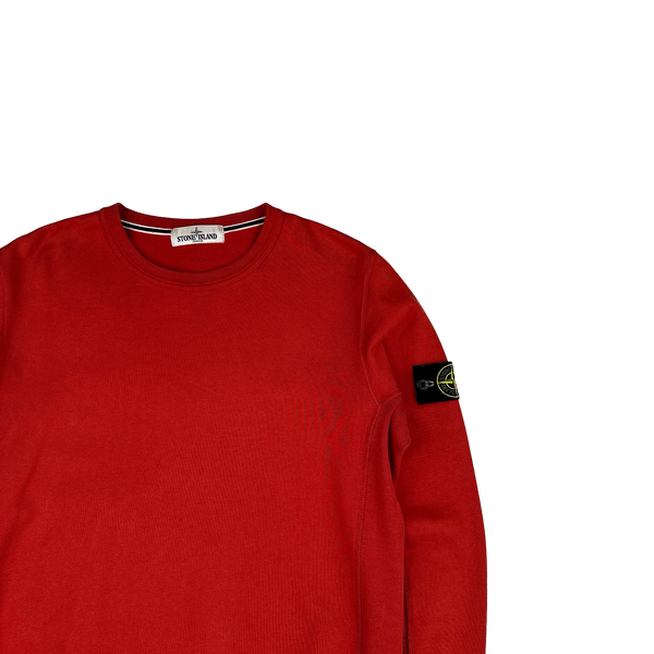 Stone Island 2018 Red Cotton Crewneck Sweatshirt - Medium