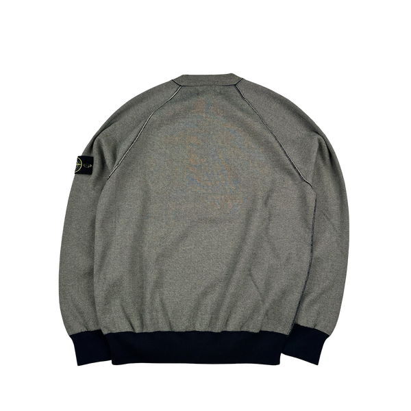 Stone Island 2025 New Season Ribbed Woven Crewneck Jumper - Large